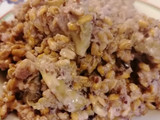 Farro con crema di radicchio e funghi light 💜🍄