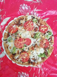 عکسی از دستور پیتزا مرغ و سبزیجات تابه ای