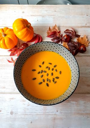 Une photo de Velouté de potimarron au lait de coco