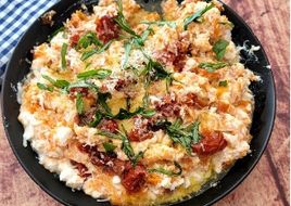 Boniato asado con ricotta