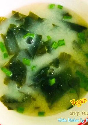รูปของ ซุปมิโซะ แบบง่ายๆประหยัด(เจ,วีแกน) Vegan, No animals