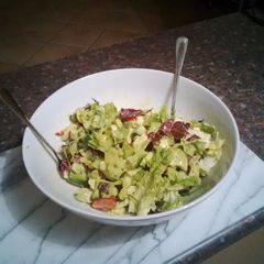 A picture of Bornmann's Vegan Green Salad with Tahini Dressing.