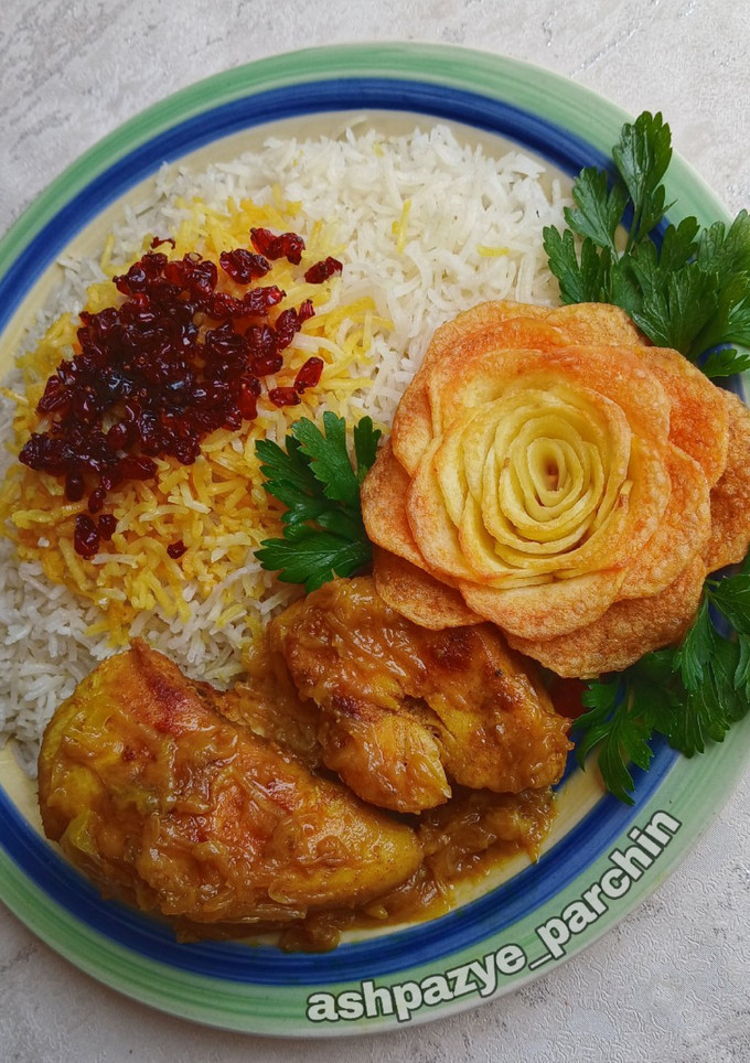 عکسی از دستور مرغ کاراملی بدون آب 🌸