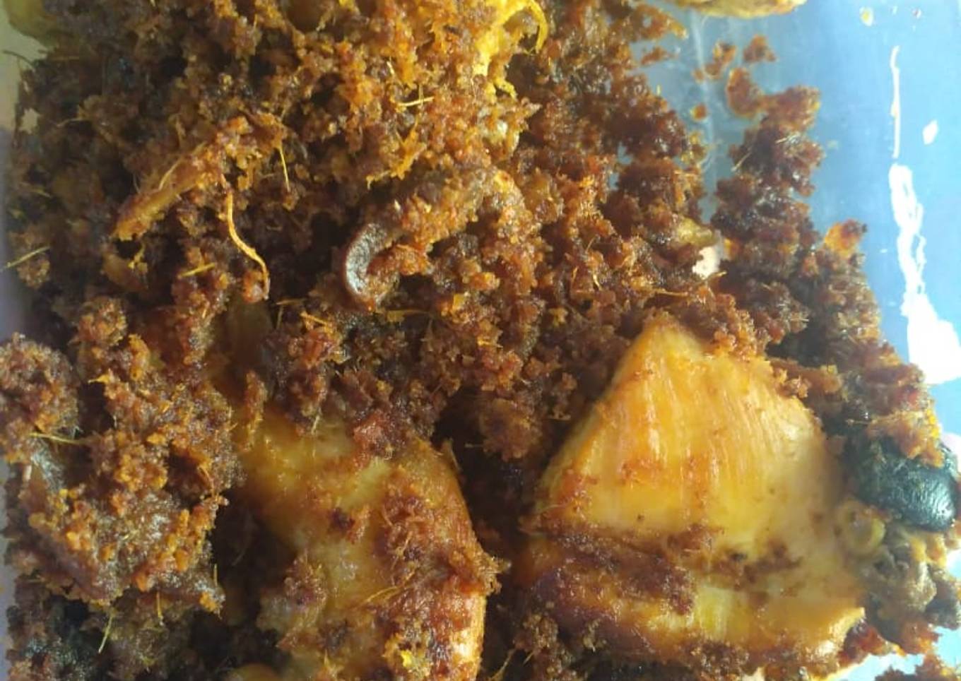 Ayam bumbu/ayam goreng serundeng tanpa parut Laos simpel kilat