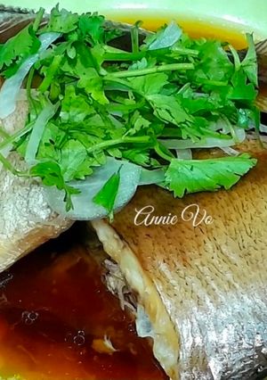 Hình của món Cá chim hấp đơn giản.