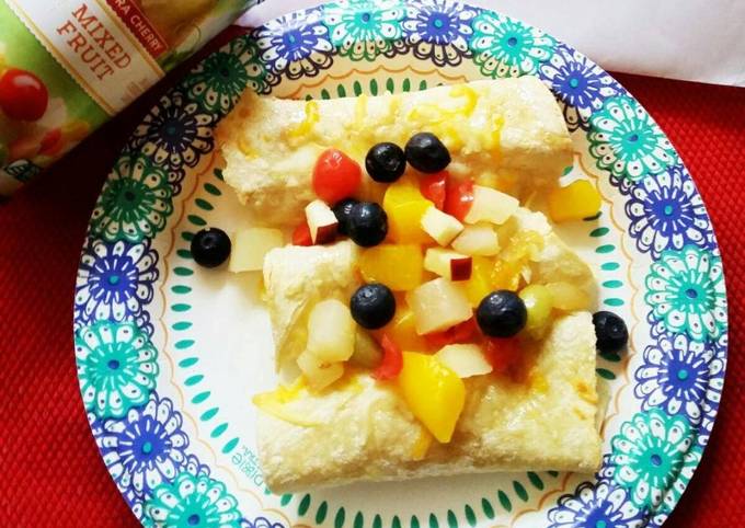 Tropical Fruit Enchilada wrapped in Mango Coconut Chutney & Pineapple glaze