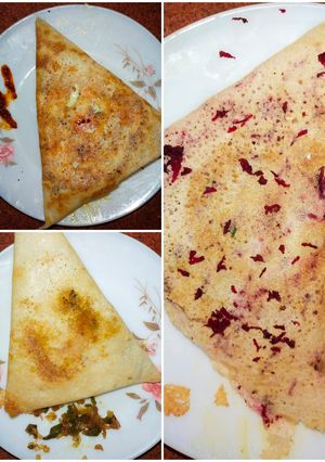 A picture of Different Dosa Fillings.