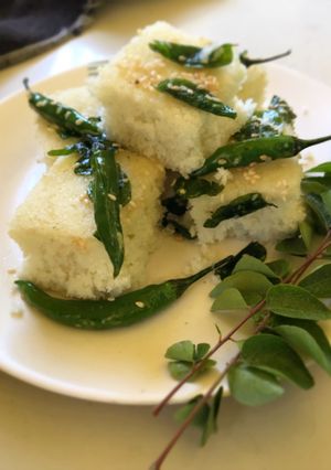 A picture of Sama ke chawal ka dhokla.