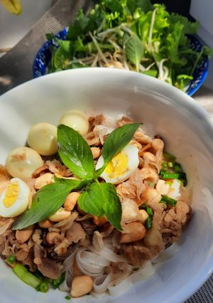 A picture of Quang-Style Beef Noodle Bowl (Fake Version).