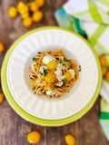 Fusilli di Gragnano con datterini gialli e stracciatella