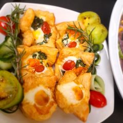 A picture of Breakfast egg cups.