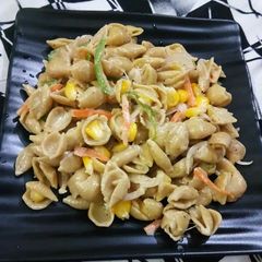 Wholewheat Foxtail Millet Corn Pasta A picture of Wholewheat Foxtail Millet Corn Pasta.