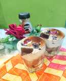 Coffee chocolate mousse with whipped cream