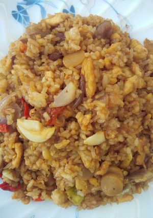 Foto resep Nasi goreng sosis pedas