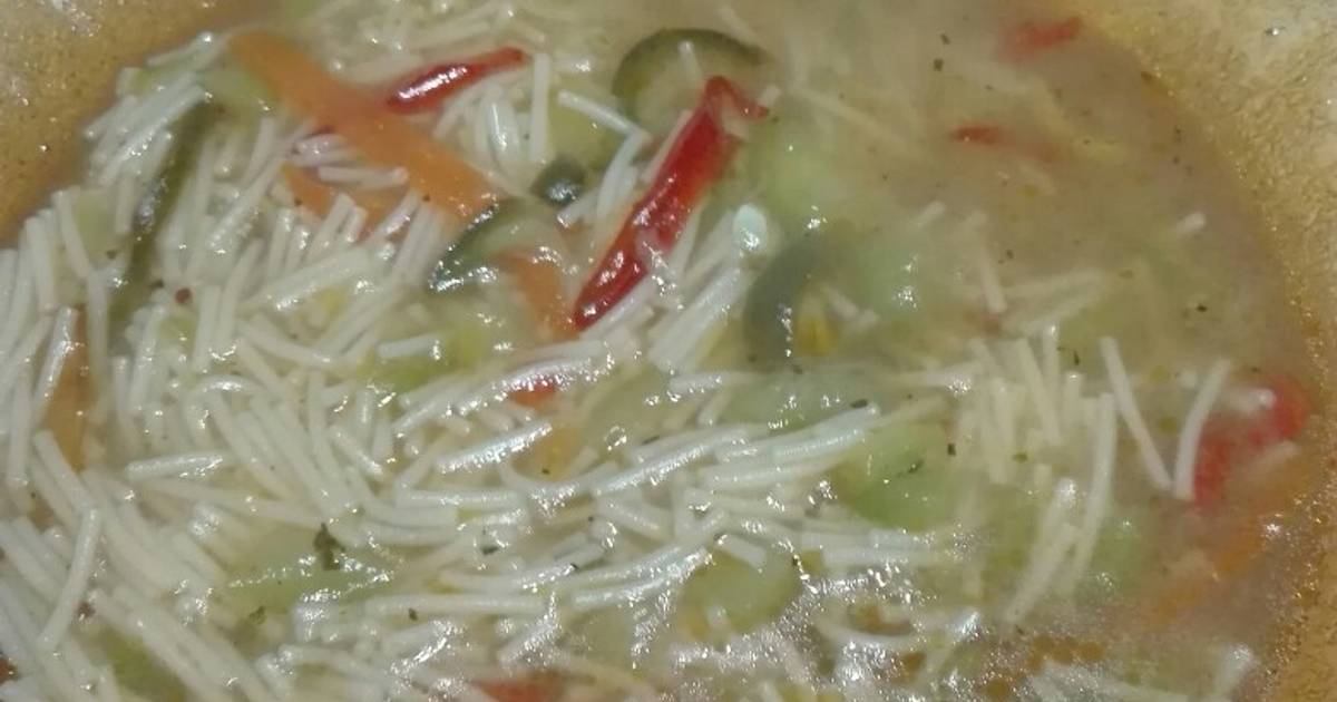 Sopa Cabello de ángel con verduras Receta de Sebas Maza Cookpad
