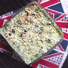 A picture of Vegetable Lasagna Layered with Spinach and White Sauce - Step by Step Recipe.