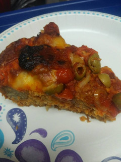 A picture of Meatball Cornbread Baked Casserole/ Cornbread Pizza.