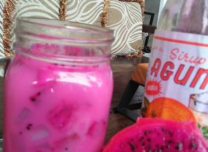 Foto resep Es buah naga nata sirup frambosen