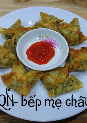 Hình của món Hoành thánh chiên chay.