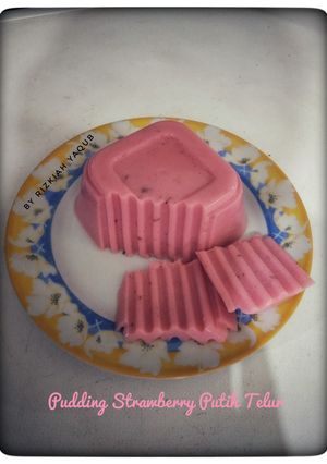 Foto resep Pudding strawberry putih telur