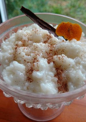 Una foto de Arroz con leche de coco