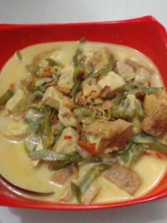 Foto resep Sayur santan kacang panjang tahu pong