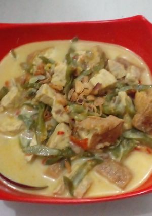 Foto resep Sayur santan kacang panjang tahu pong