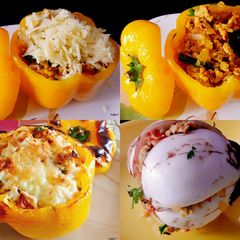 A picture of Stuffed & Grilled Eggplant & Bell Pepper.