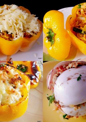 A picture of Stuffed & Grilled Eggplant & Bell Pepper.