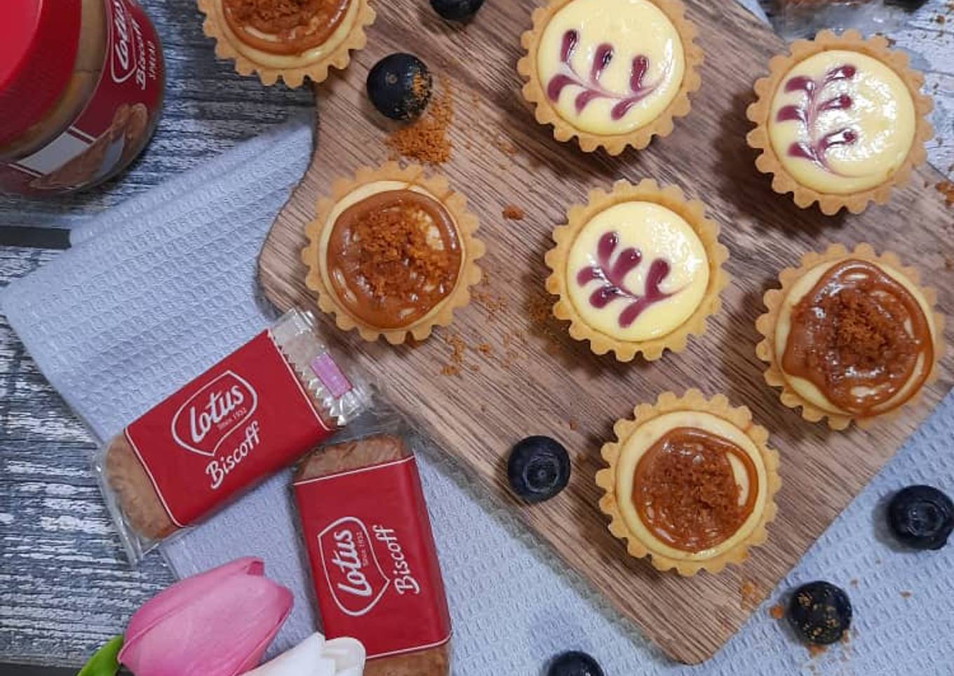 Kek Keju Blueberry dan Kek Keju Biskut