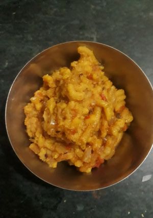 A picture of Sev bhaji.
