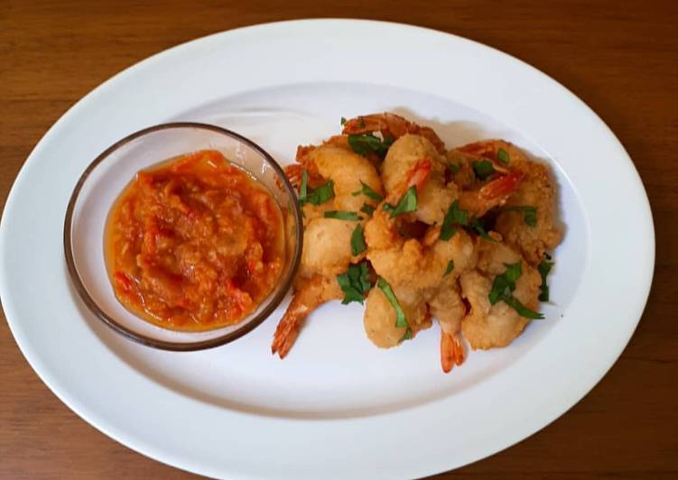 Resep Udang goreng tepung dan sambal tomat, Bisa Manjain Lidah