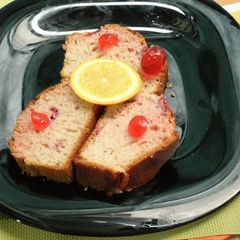 A picture of Strawberry cashewnut cake.