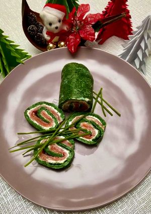 Une photo de ☆Roulé d’Epinards, Saumon Fumé et St Morêt©☆
