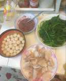 Thịt luộc mắm tôm ngày mưa