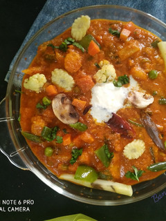 બેબીકોર્ન મશરૂમ મિક્સ વેજ કરી(Babycorn mushroom mix veg curry recipe in Gujarati) રેસીપી મુખ્ય ફોટો