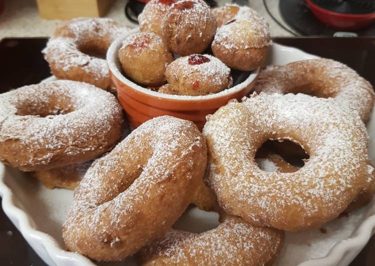 Recipe of Award-winning Doughnut rings and mini jam doughnuts. 🤗