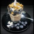 Banana overnight oats topping with blueberry