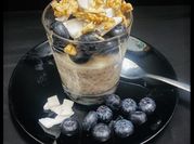 A picture of blueberries and coconut