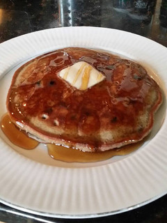 A picture of Brad's chocolate blueberry pancake.