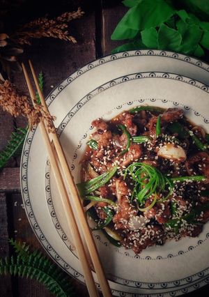 A picture of Mangolian Beef.