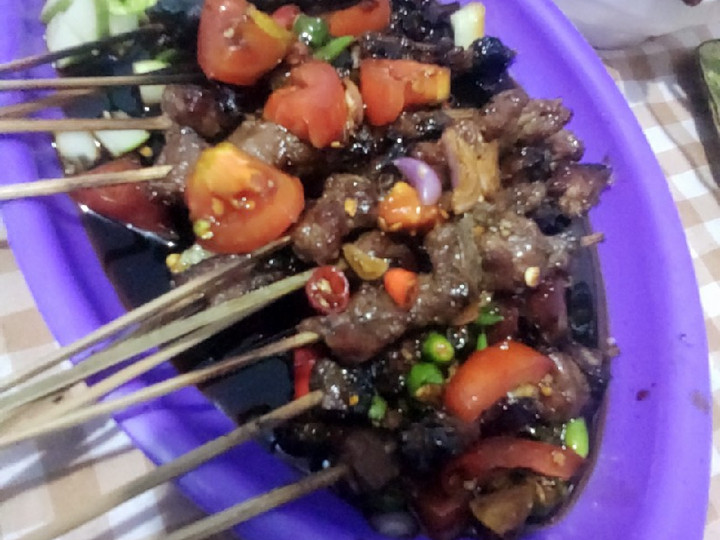 Resep Sate daging sapi Sambal Kecap Anti Gagal