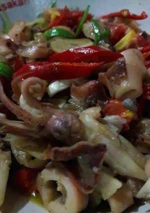 Foto resep Cumi asin pedas