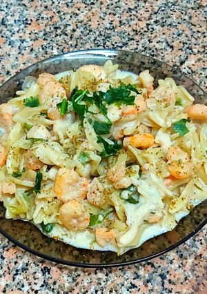 صورة لوصفة فوتوشيني بالجمبرى 🍤