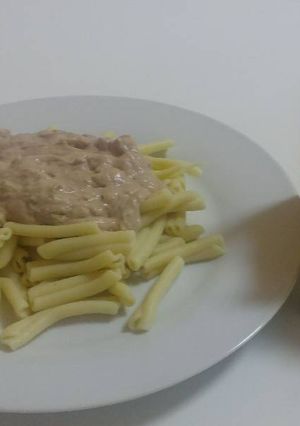 Una foto de Macarrones con salsa de foie gras