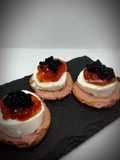 Canapés de queso de rulo
