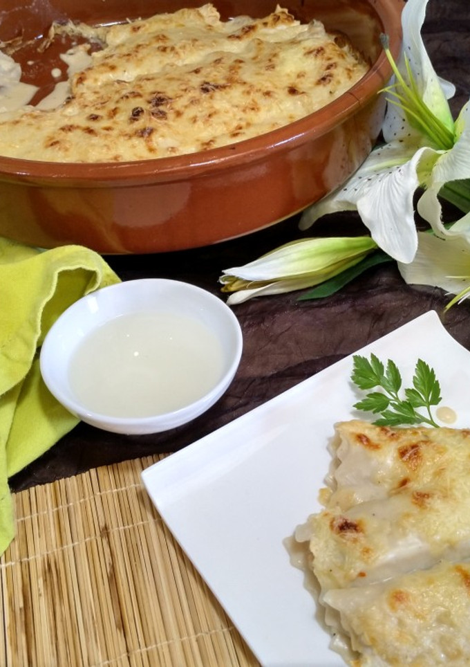 Una foto de ¡¡Al ricooo mariscooo!! Canelones de rape y gambas