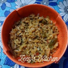 A picture of Cabbage with Chana Daal.
