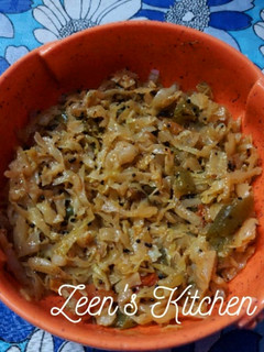 A picture of Cabbage with Chana Daal.