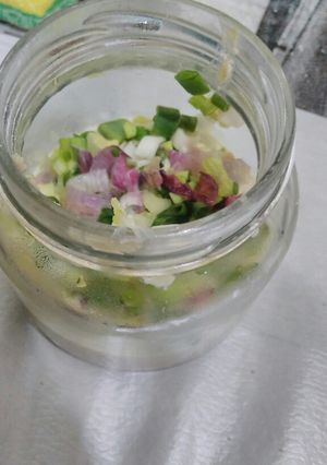 Una foto de Salsa de cebolla de verdeo vegana